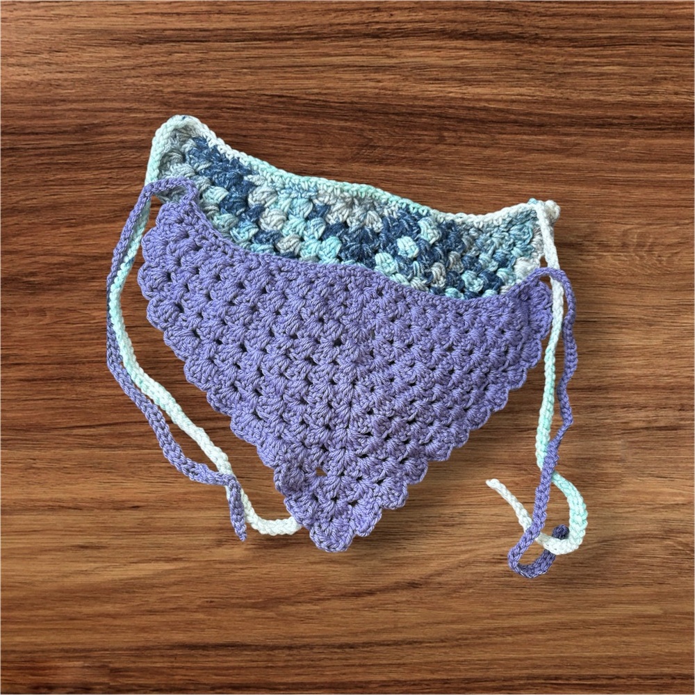 Handcrafted Purple and Blue Crochet Hair bandana
